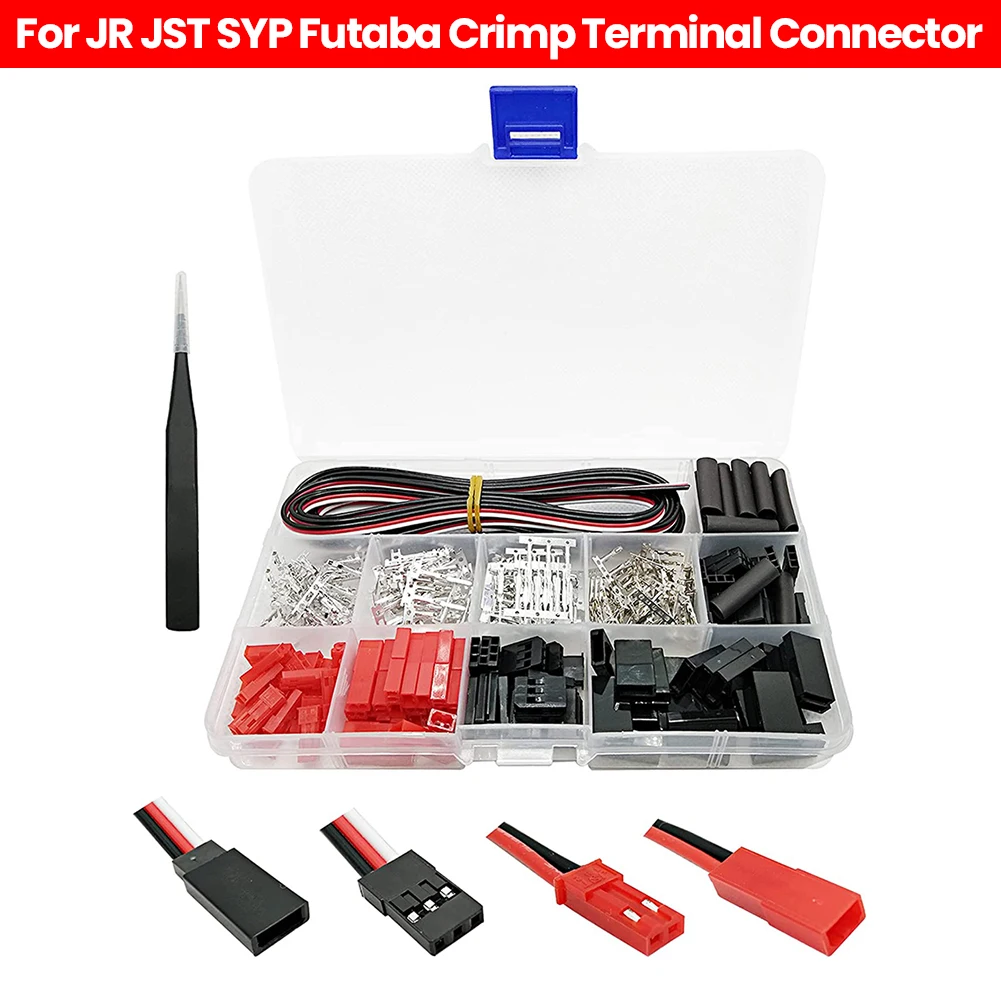 400pcs Connector 2/3 Pin Female Male Kit for JR JST SYP Futaba Servo Extension Cable Connector for Model Aircraft Drone Battery