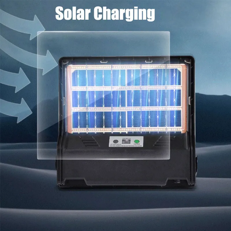 New Solar Outdoor Lights High Bright LED Floodlights Human Body Sensor Garden Street Lamp with Double-sided Solar Panel