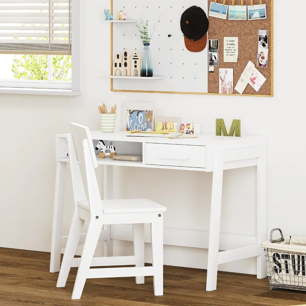 Study Desk for Kids With Drawers Kids Table and Chair Set Children's Furniture