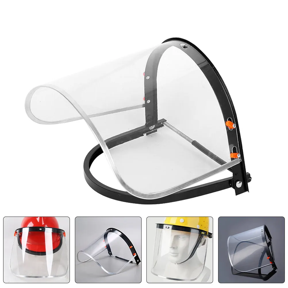

Heavy Duty Transparent Facial Shield for Hard Hat Thickened PVC Aluminum Alloy Anti-Splash Protective Visor Grinding Welding