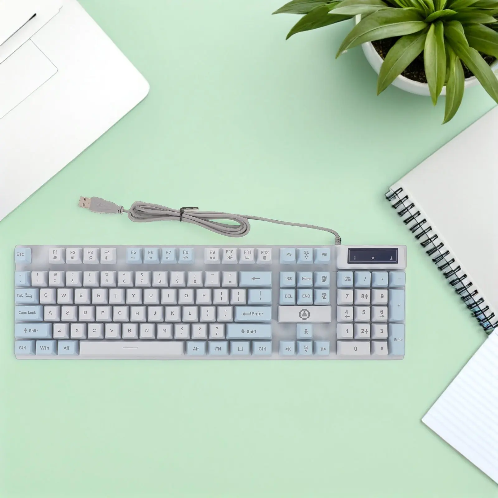 

Механическая клавиатура с RGB-подсветкой, проводная, 104 клавиши, USB, игровая клавиатура для ПК и ноутбуков, с высокоточными переключателями, эргономичная