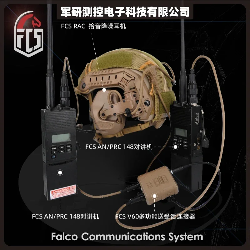 NEW FCS TACTICAL V60 PTT Multiple Functions Two Communication Channels for AMP Headset and PRC148 152 Radios