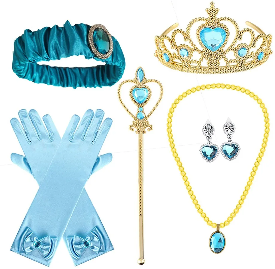 غطاء رأس نسائي من ديزني علاء الدين ياسمين برينسيس لطيف من الدانتيل الأزرق البسيط