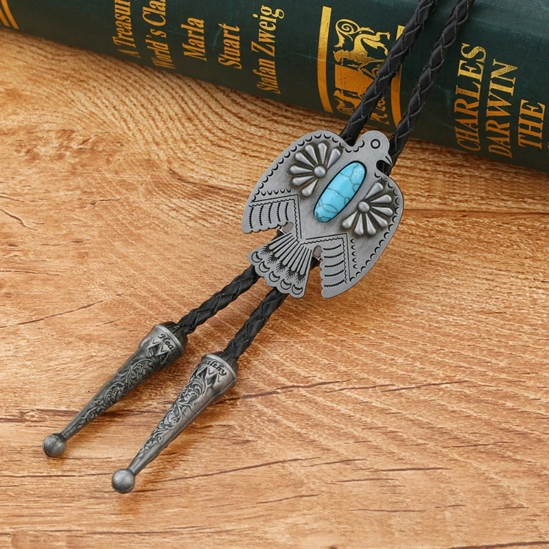 Vintage Bolo Ties for Women Men Turquoise BolaTie Necktie Western Cowboy Necklace Bolo Tie Music Concert Tours Drop Shipping