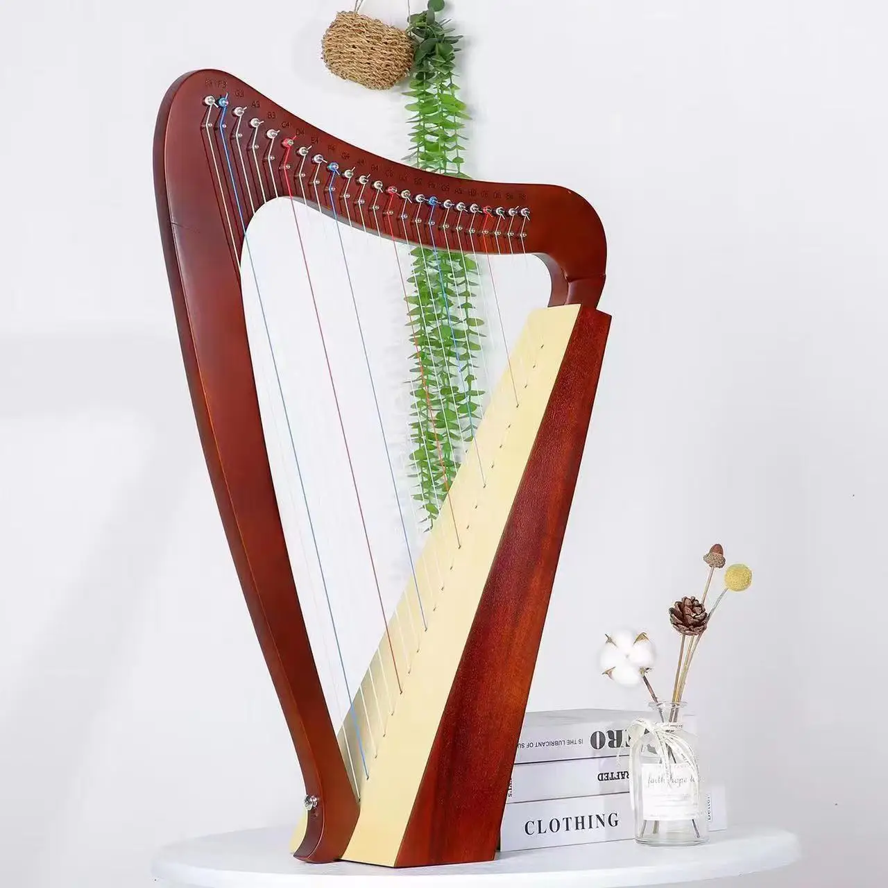 Harp 19 23 String Lyre Harp Instrument 19 Half Key Lyre Harp Solid Wood Veneer Mahogany Lyre String Instrument