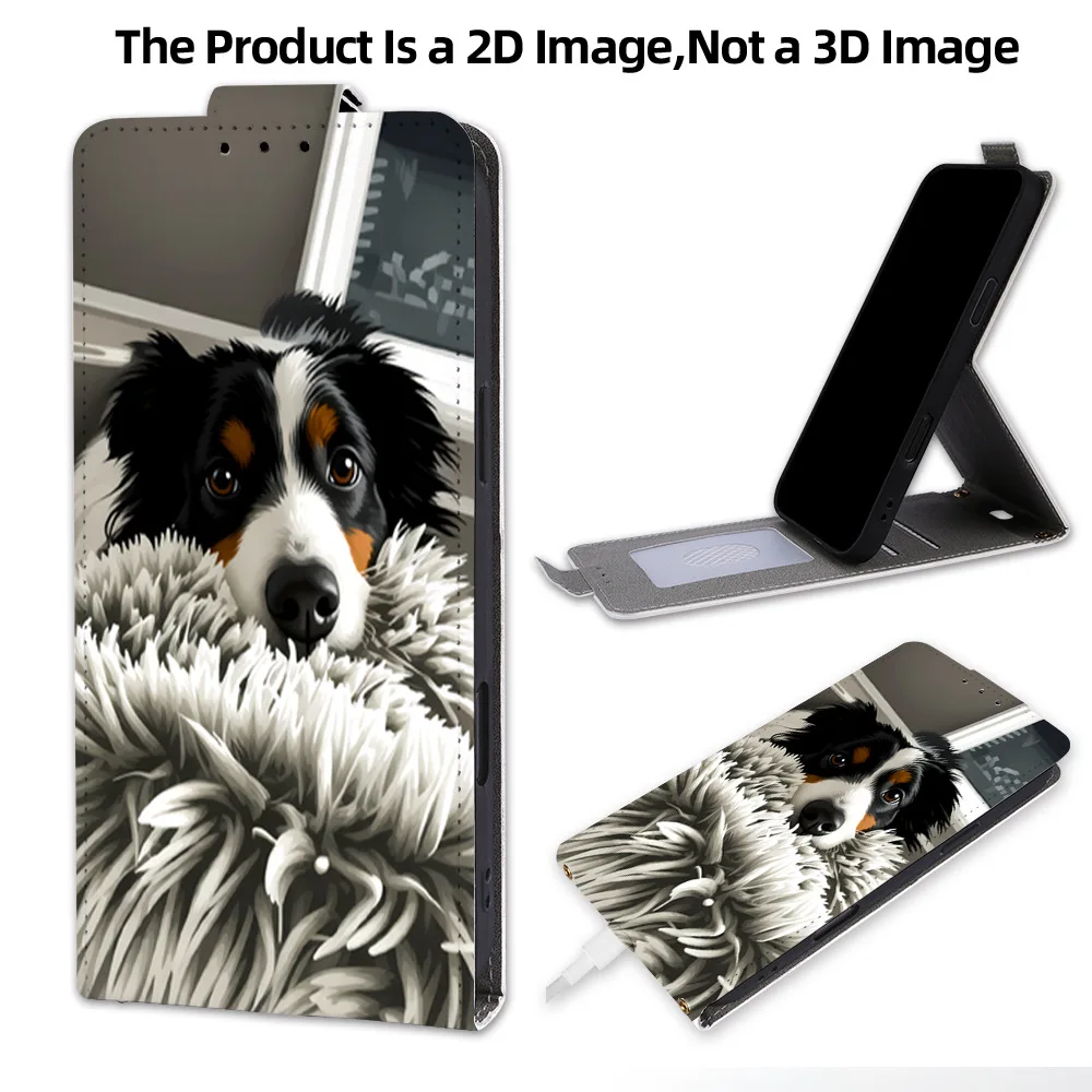 Colorful Pattern Vertical Magnetic Flip Cover for iPhone 18 17 Air 16e 15 14 Plus 13 12 Pro Max with Built-in Wallet Card Slots
