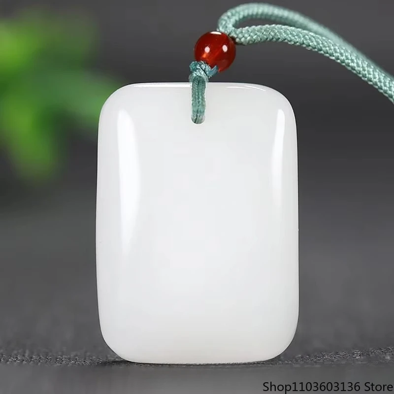 

Женский кулон с гладкой поверхностью, нефритовое ожерелье, натуральный китайский Хотан, ланолин, золотая проволока, белый нефрит, нерезной гладкий кулон