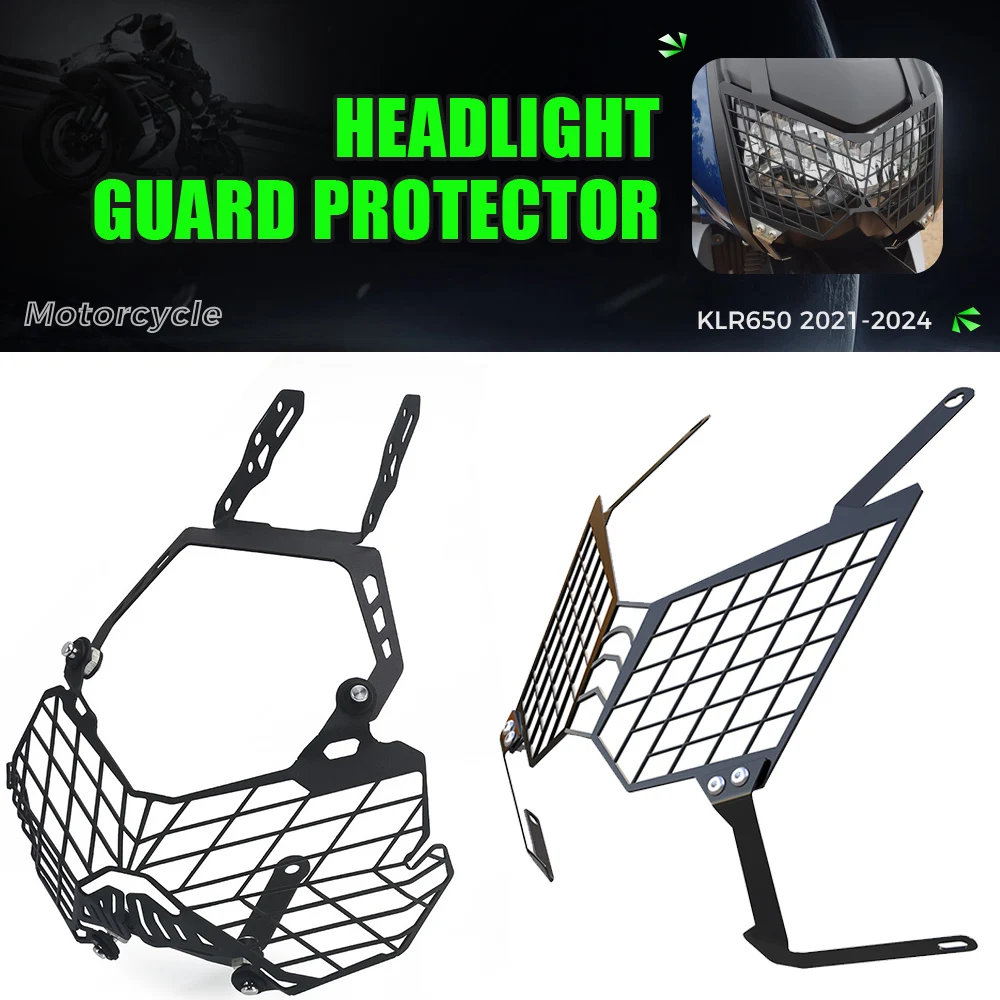 

For Kawasaki KLR 650 2008-2018 , KLR650 2021-2023 Motorcycle Accessories Headlight Guard Protector Grille Light Cover Protective