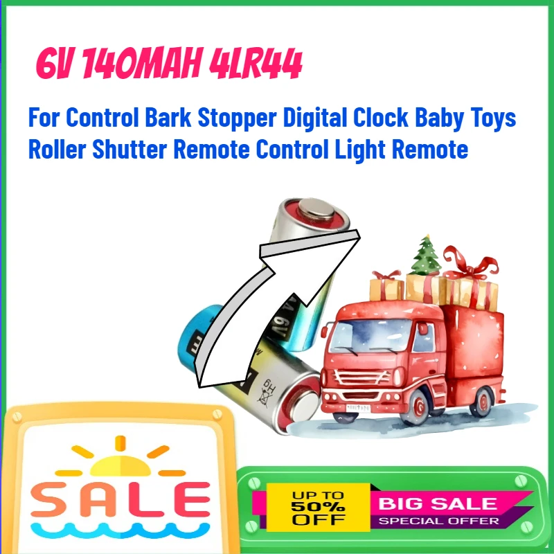 

6V 140MAH 4LR44 Alkaline Battery for Control Bark Stopper Digital Clock Baby Toys Roller Shutter Remote Control Light Remote