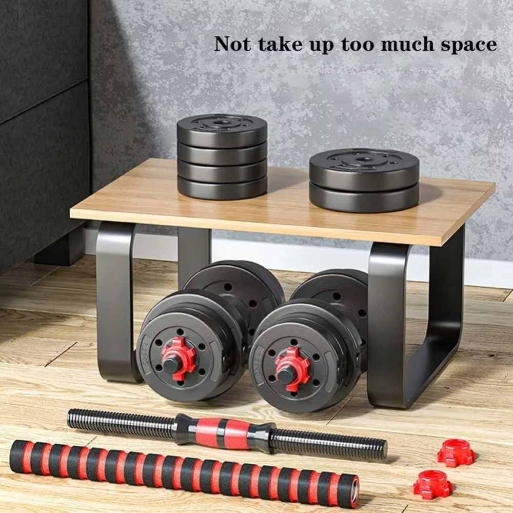Adjustable Dumbbells Set of 2 Convertible to Barbell Lightweight Home Gym Equipment for Women and Men