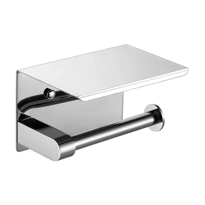 

Bathroom Toilet Paper Holder 304 Stainless Steel Punch-free Roll Paper Holder Black Paper Towel Holder