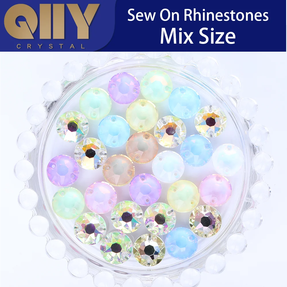 

Circular Flattop Shaped Glass Sewing Rhinestones Colorful Mocha Crystal For Clothes Crafts Garment Decoration Dress Accessories