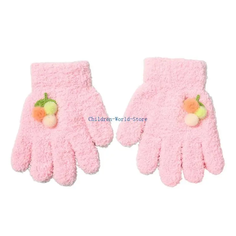 

R9JD Knitted Full Finger Cartoon Mittens for Baby Birthday Christmas Holiday Gift