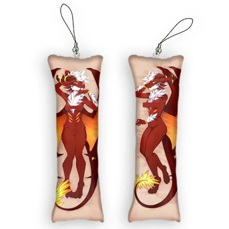 

New Pattern Dakimakura Mini Keychain Anime Venmys The Red Dragon Double-Sided Printed Small Pillow Pendant Cute Otaku Keychain B