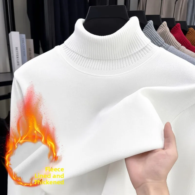 

Мужской вязаный свитер Thiened с высоким воротником, круглый, на подкладке Ne Fce, осень-зима, теплый длинный свек, повседневный цветной топ