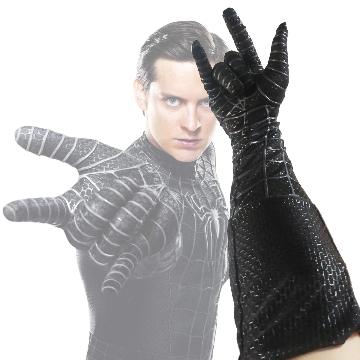 ブラックトビースパイダーマン 3 手袋ヴェノムスクリーンプリント
