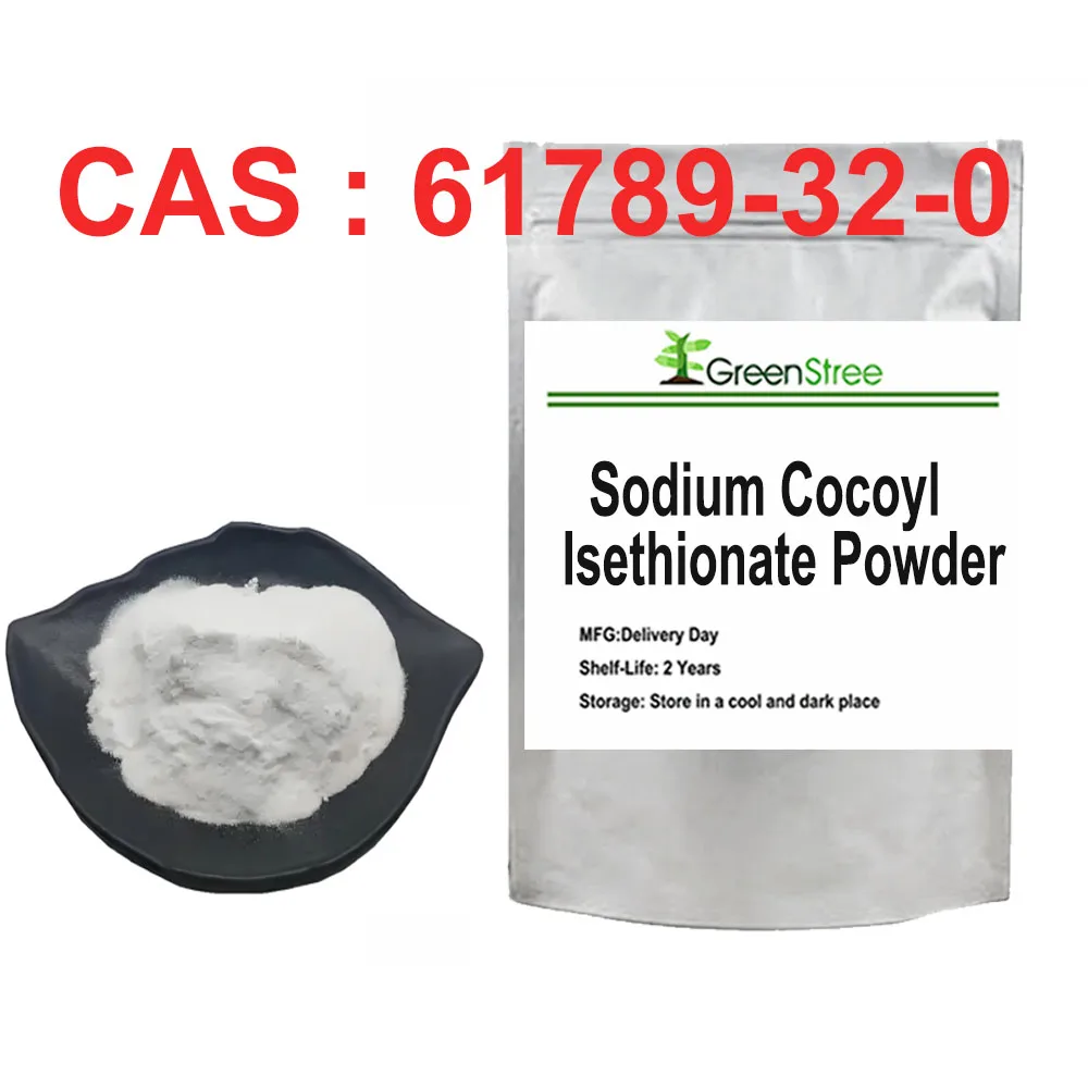 Matéria-prima cosmética de alta qualidade, SCI (Sodium Cocoyl Isethionate) em pó, surfactante para shampoo e gel.