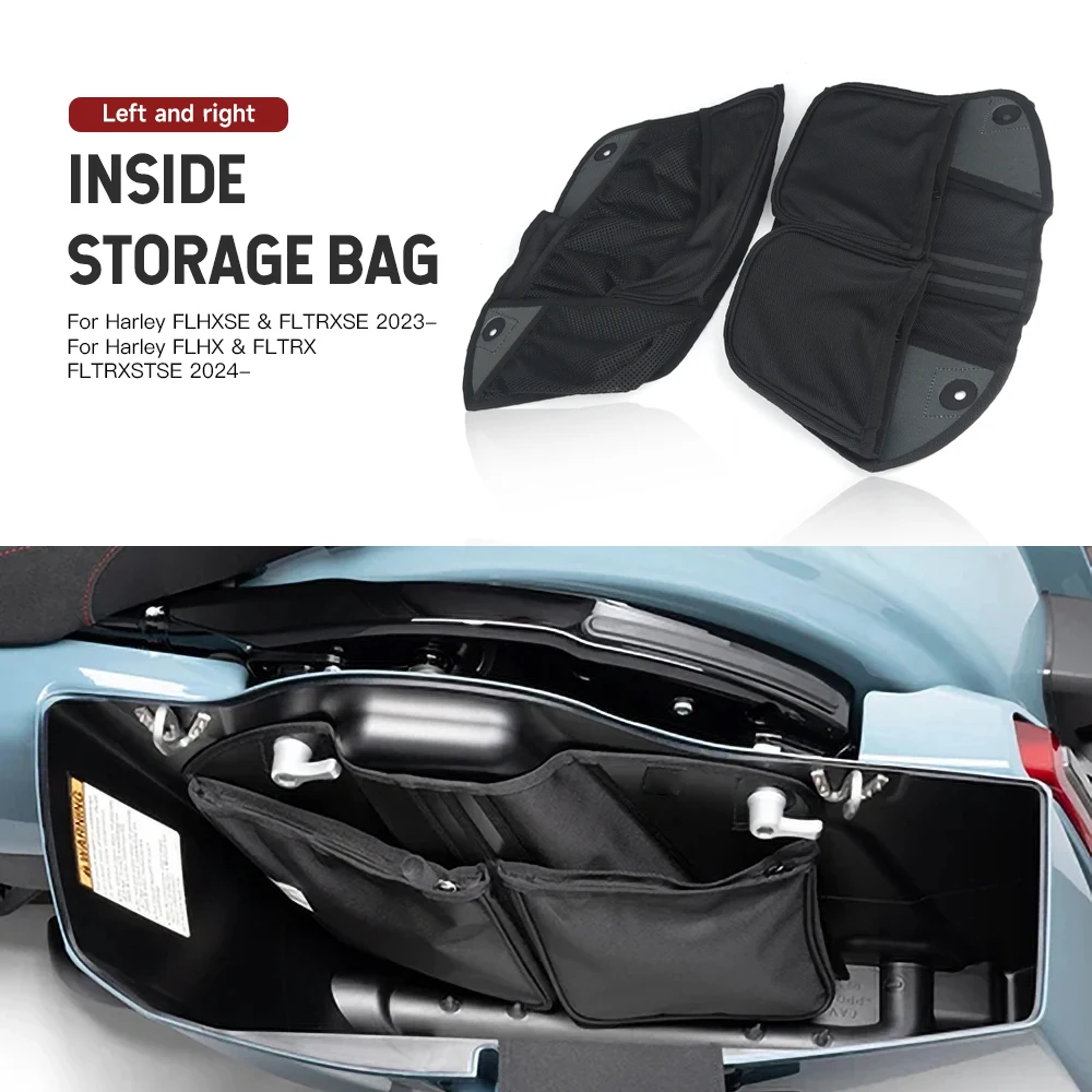 

NEW Motorcycle Hard Saddlebag Inner Wall Organizer Storage Bag For Harley 2023 TOURING CVO Road Glide FLTRXSE Street Glide FLHXS