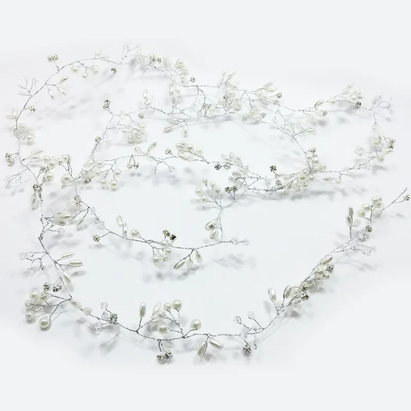 Accessori per capelli da sposa in cristallo da sposa, fascia per capelli con perle, fascia per capelli fatta a mano, perline, decorazione, pettine per capelli per le donne