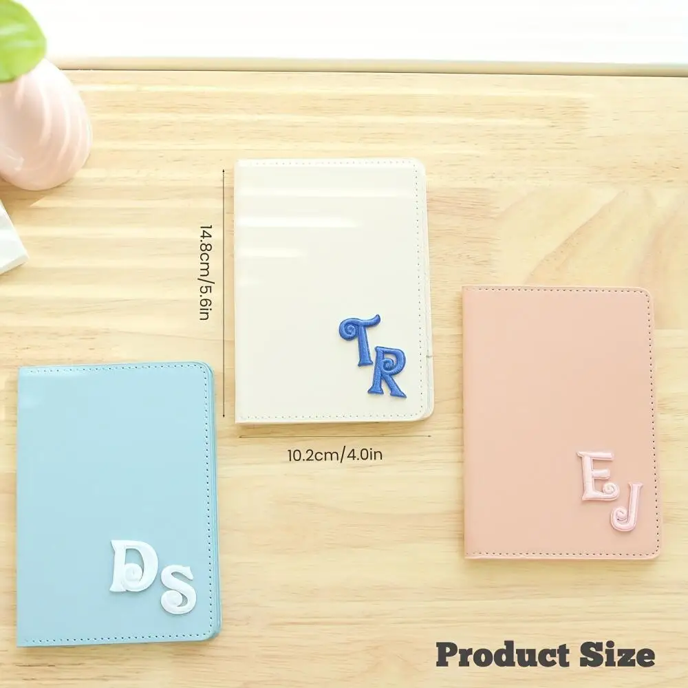 Personalized Custom Embroidery Initials Passport Cover Soft Pu Leather Travel Passport Holder Custom Monogram Travel Gift