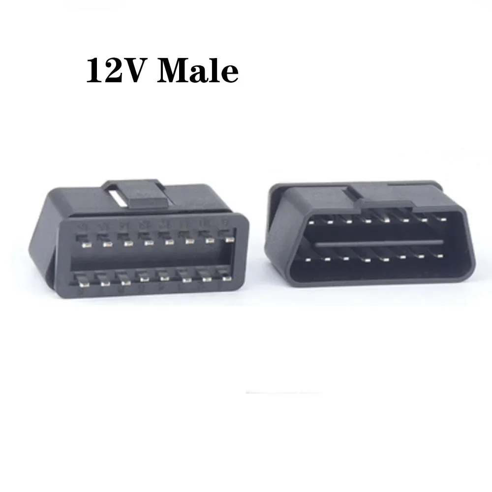 10Pcs High Quality Automotive Obd2 16pin Assembled Gold-plated Male Head 12V/24V Universal Connector Test Main Line OBDII Plug