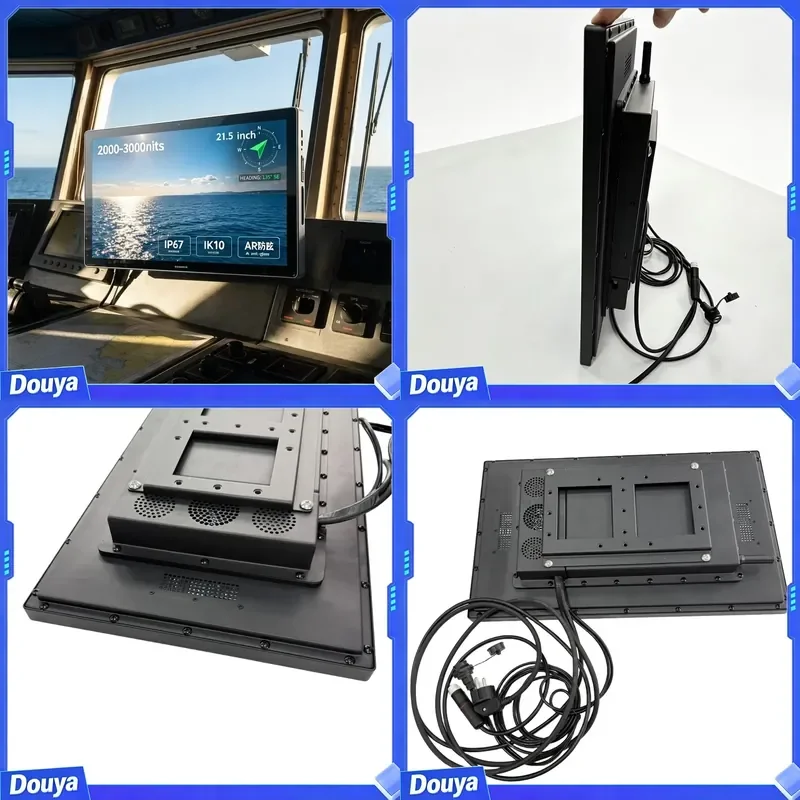 21.5 Inch HD Marine Touch IP67 Waterproof 2500Nits Sunlight Readable Industrial LCD Display USB for Boat Yacht Ship