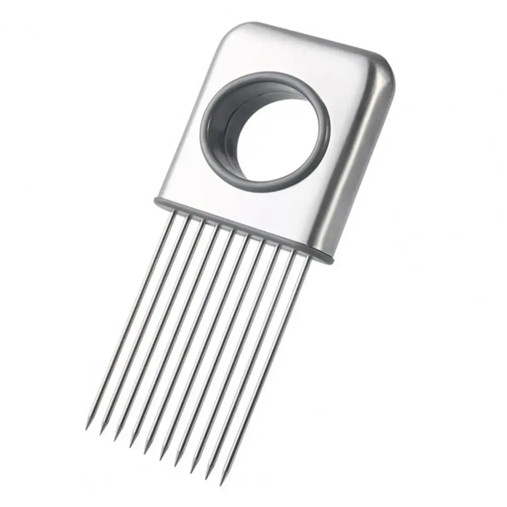 Vegetable Cutting Tool Stainless Steel Onion Slicer Holder for Potato Tomato Ergonomic Handle Beef Tenderer Vegetable for Fruit