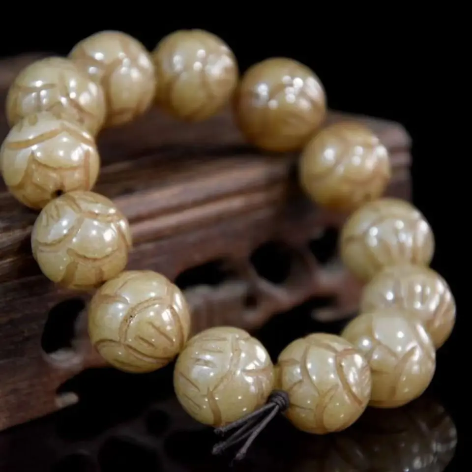 

Браслет из нефрита и пасты Lao Bao, бусины «Лотос», аксессуары для рук, Подарочная коллекция