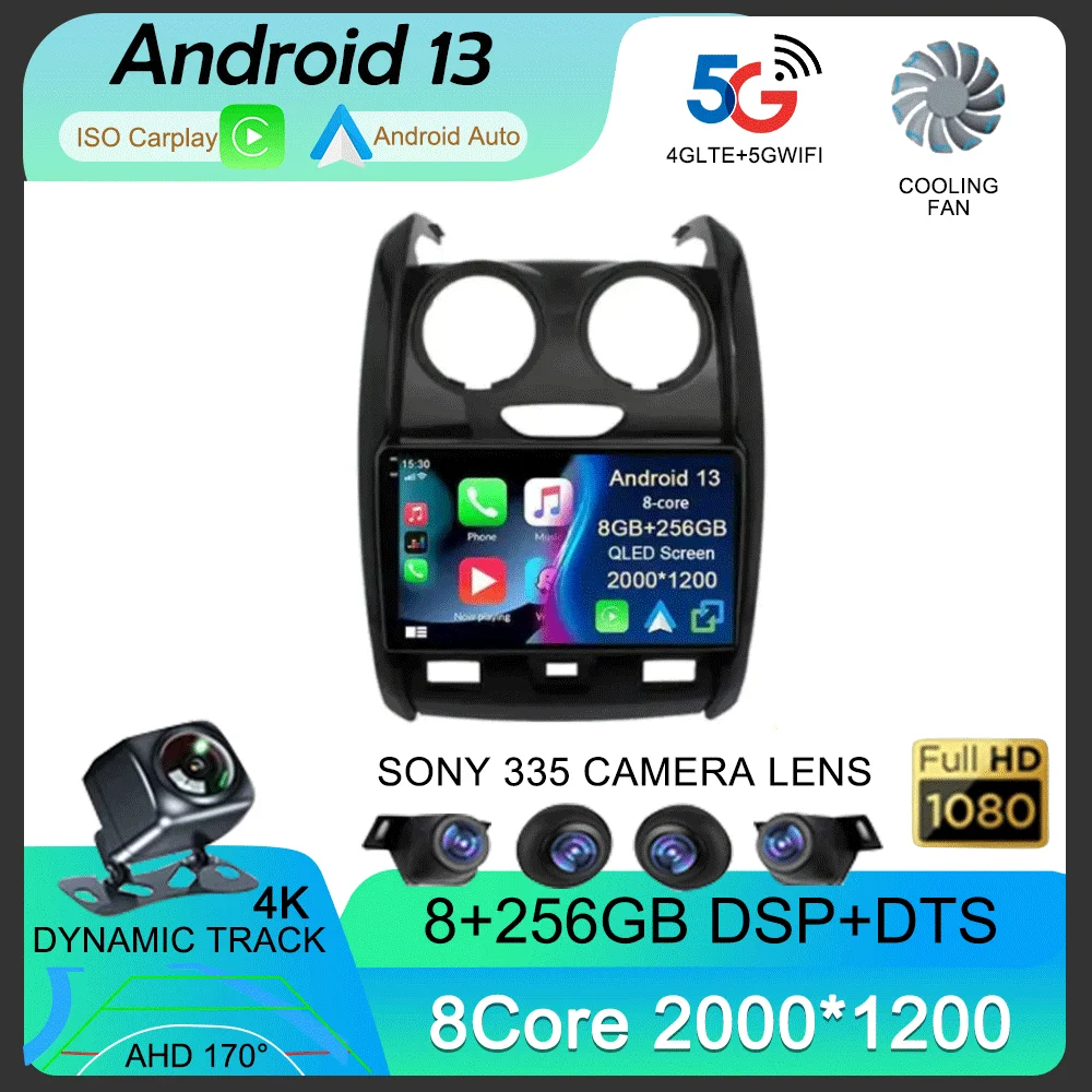 

Android 13 Carplay Auto WIFI+4G for Renault Duster 2015 2016 2017 2018 2019 2020 Car Radio GPS Stereo Multimedia Player 2din Dsp