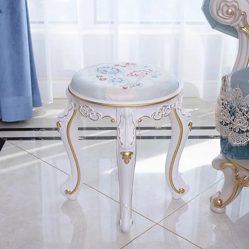 European makeup stool bedroom dresser stool white modern simple manicure stool household shoe changing stool