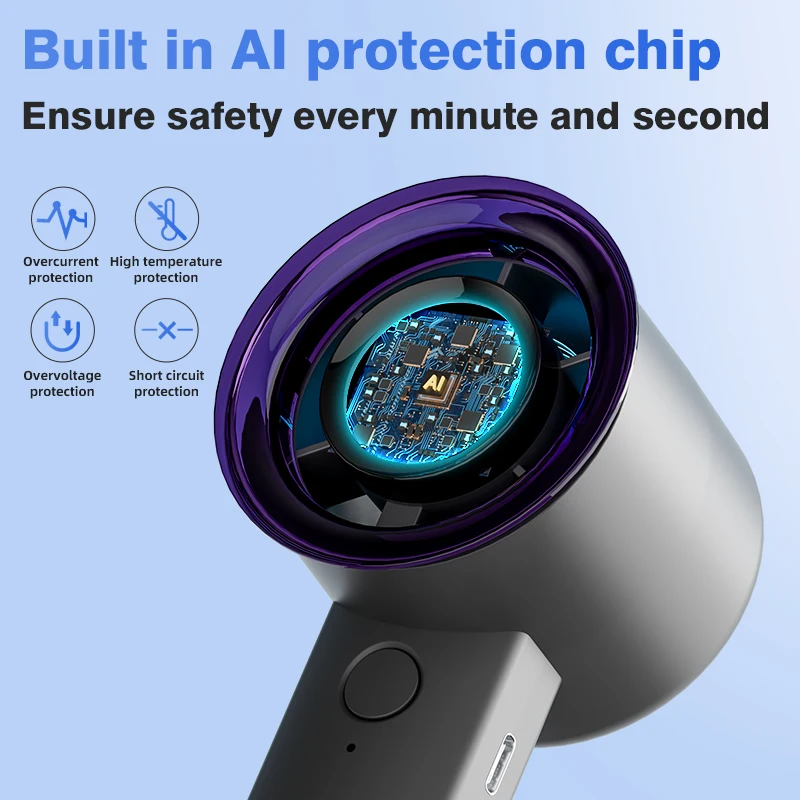 Xiaomi Mini Handheld Turbo Fan USB Rechargeable Portable High Wind Speed Fan with LED Display Screen Desktop Electric Fan 2025