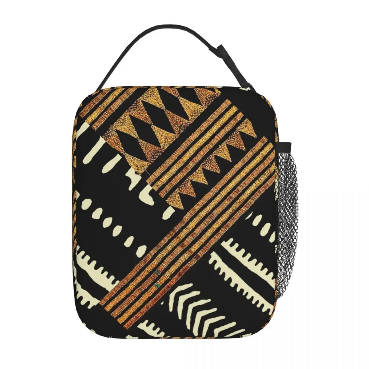 

Afrocentric Mud Cloth Insulated Lunch Bags Portable African Meal Container Thermal Bag Lunch Box Tote Beach Outdoor Girl Boy