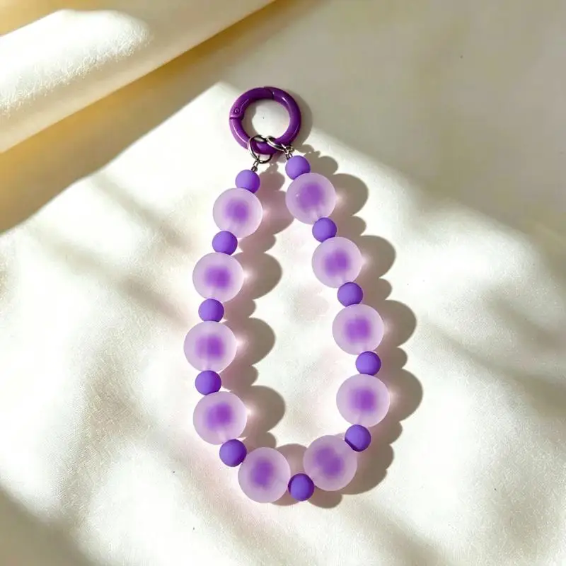 1 Stück Damen-Handgelenkskette Handyband im koreanischen Stil, Anti-Verlust-Schlüsselband mit Dopamin-inspiriertem Mattperlen-Anhänger – Detail 6