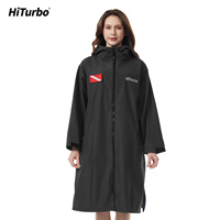 Hiturbo Long Sleeve Hooded Waterproof Cape Changing Cape Windproof Quick Dry Swimming Surfing Climbing Warm Quick Dry Cape