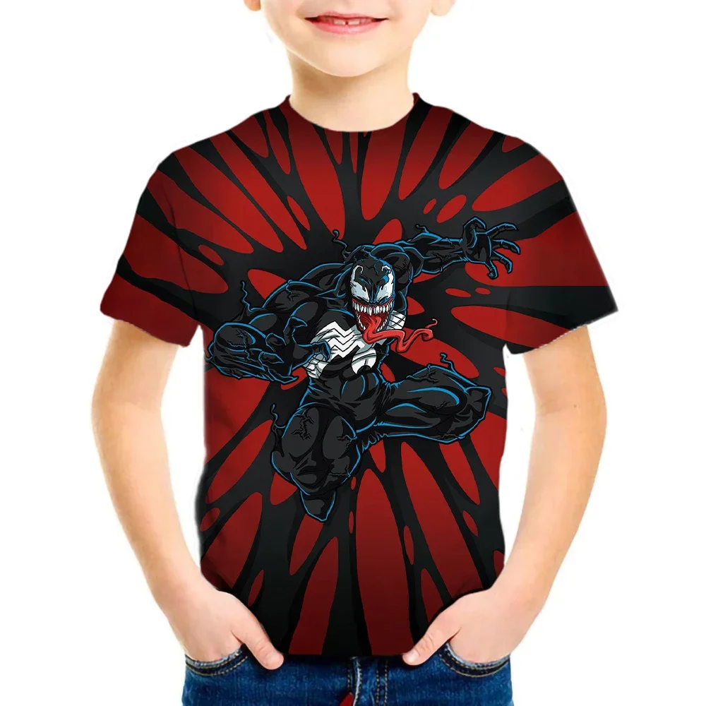 Boys/Girls New Summer Venom T-shirt Children Casual 3d Print T Shirt Funny Cool Boy Kids Marvel Tee Harajoku Streetwear Tops