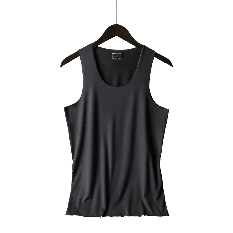 Men's Vest, Ice Silk, Seamless, Fitness, Summer, Slim Fit, Tight-Fitting, Breathable Underwear, Youth Sports, Sleeveless Undershirt image 4