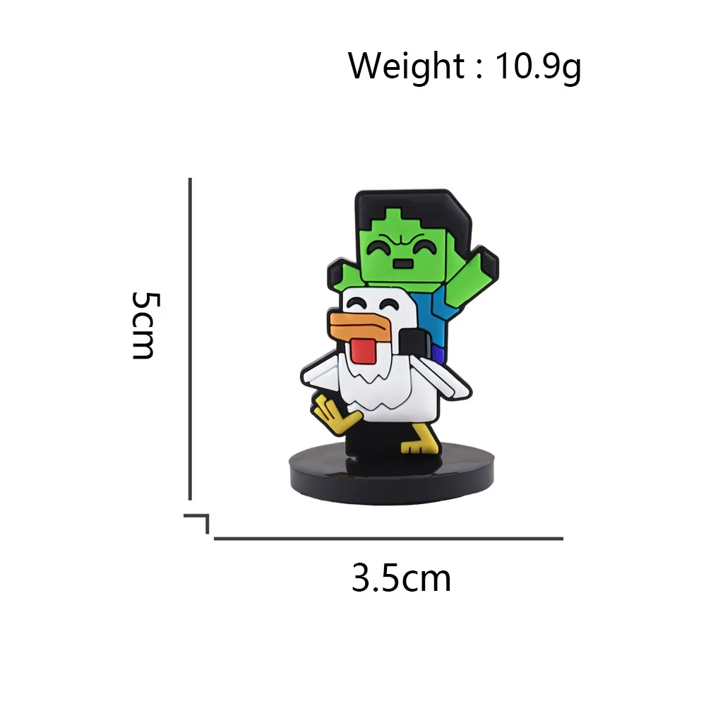 Niedlicher Baby-Zombie-Hühner-Jockey-Pixel-Silikon-Standee, inspiriert von Sandbox-Spielen, Dekoartikel, Videospiel-Zubehör, lustiges Gamer-Geschenk – Detail 3