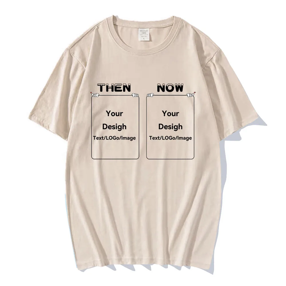 Then Vs Now Customized Print T-Shirt New Trendy Design Women/Men DIY Tee Funny Commemorative Gift Tshirt Summer Large Cotton Top image 3