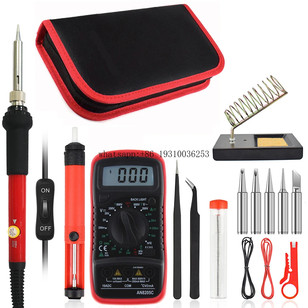 

Practical Multi-functional Welding Tools Soldering Iron Kit With Multimeter And 60W Adjustable Temperature Soldering Iron