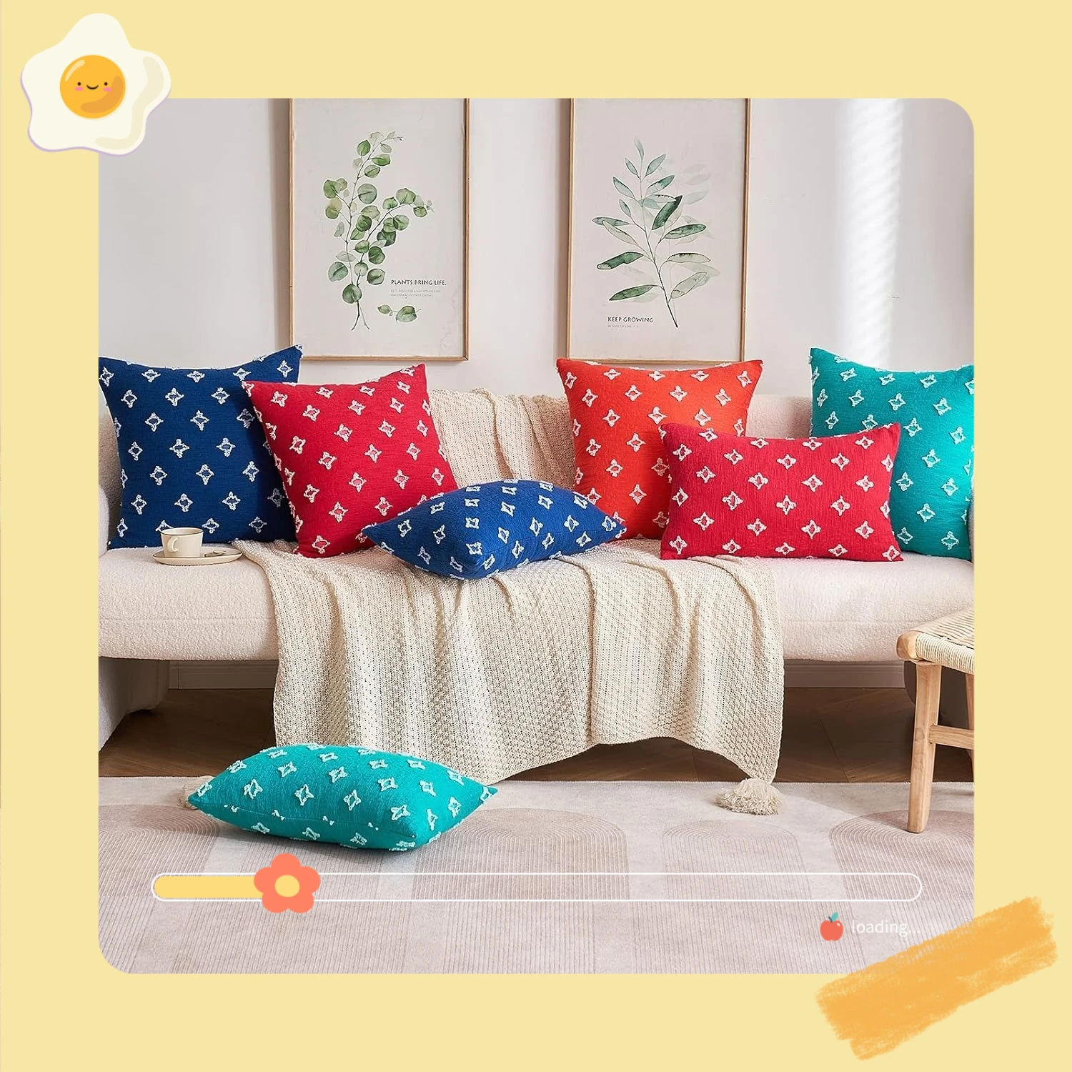 

Red 45x45cm Autumn Plush Little Star Tufted Rhombic Jacquard Throw Pillow Covers Family Bedroom Living Room Sofa Pillow Covers