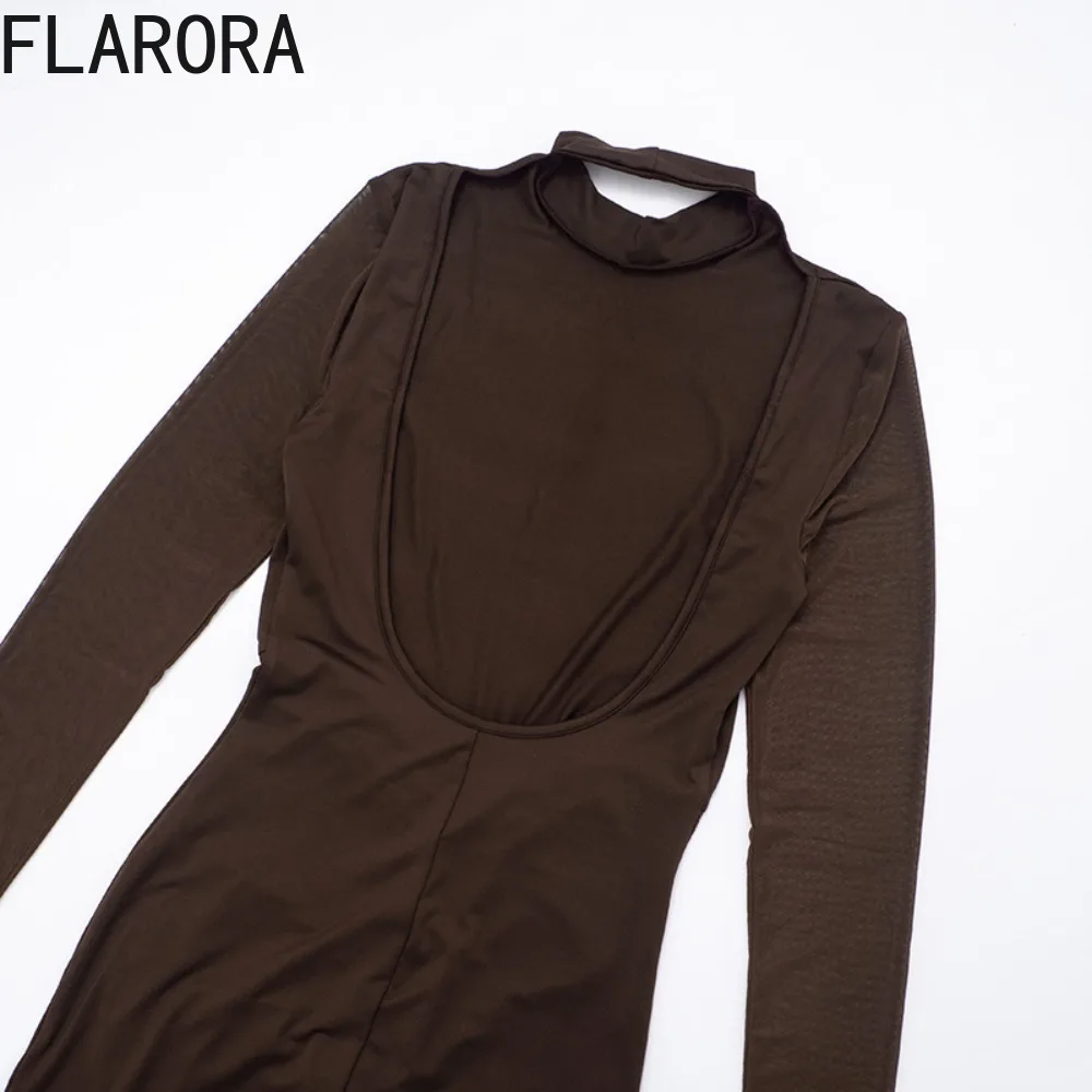 FLARORA Elegant Two Piece Set Women Sexy Backless Patchwork Pleat Ribbon Split Dress And Long Shawl Birthday Stretch Slim Suit