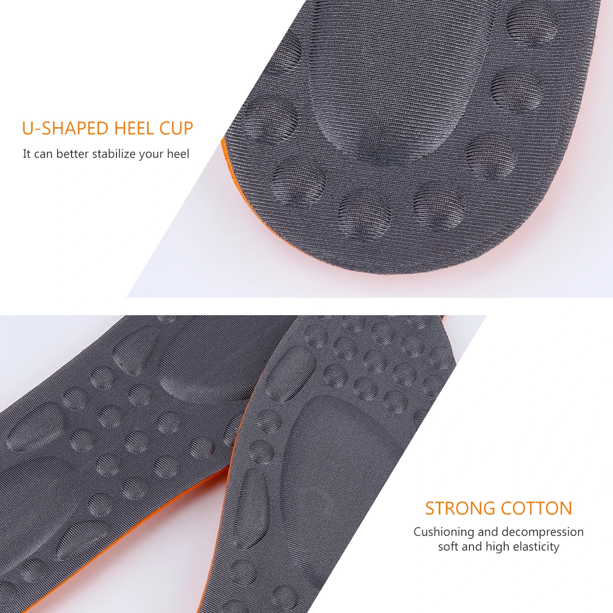 

2 Pairs High elastic Shock absorbing Insoles Thickened Sports Feet Cushion Pads Breathable Anti Loose Shoepads for Walking Foot