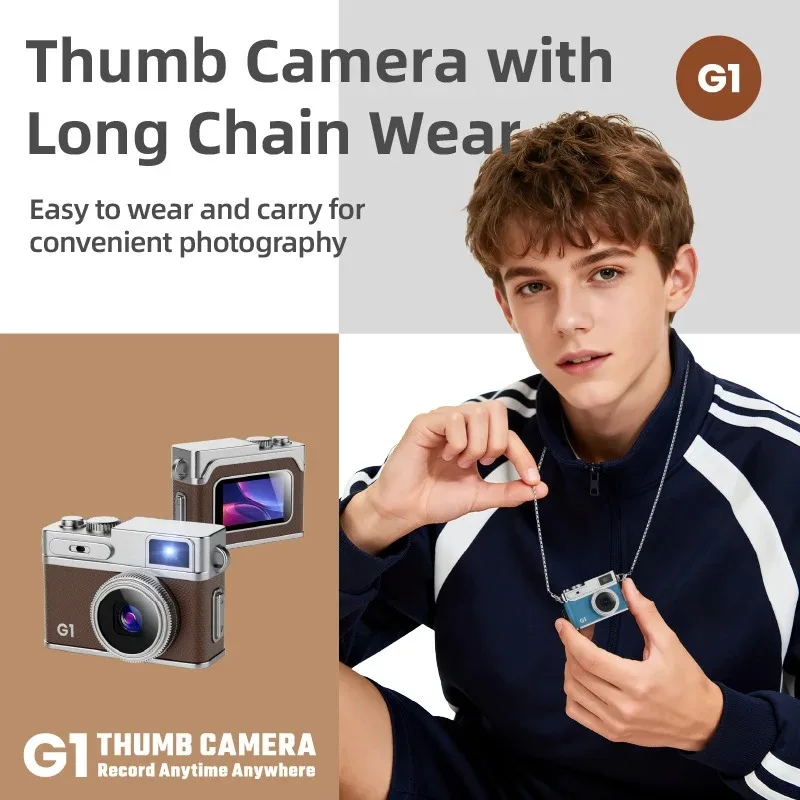 New Retro Mini Digital Camera Student Campus Card Machine Portable for Taking Photos and Videos Backpack Accessories 4