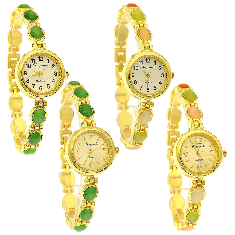 

4PCS Luxury Women Ladies Wristwatch Elegant Bracelet for Women's Bracelet Women Hand Clock Gifts Colorful