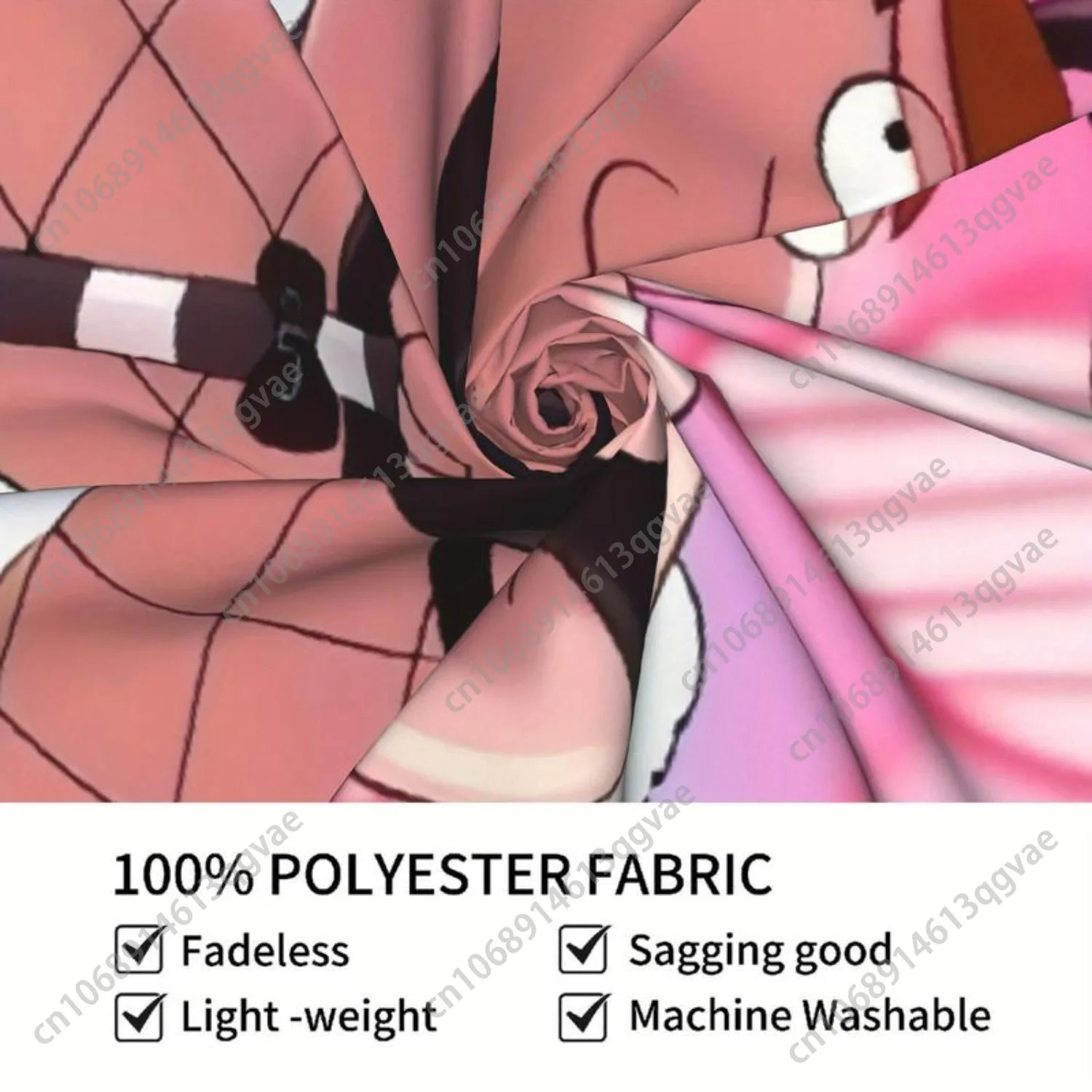 نسيج الكرتون نابض بالحياة الوردي والأبيض البوليستر مضحك شخصية كرتونية نسيج تصميم جريء أنماط القلب ديكور مخصص #5