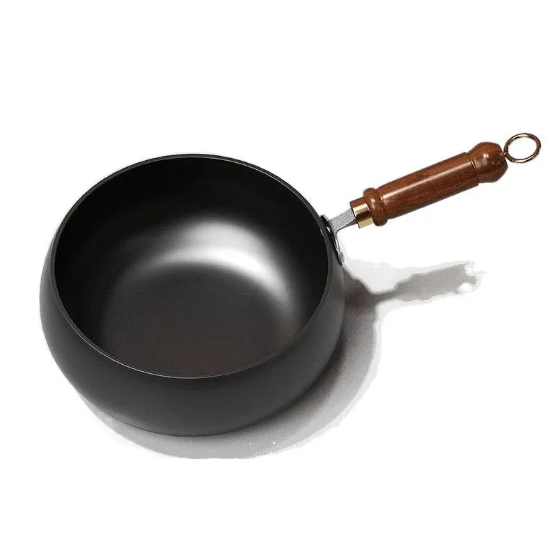 

Dadu горшок для молока ручной работы в старинном стиле, железный горшок, вок ручной работы, вок без покрытия с плоским дном и антипригарным покрытием