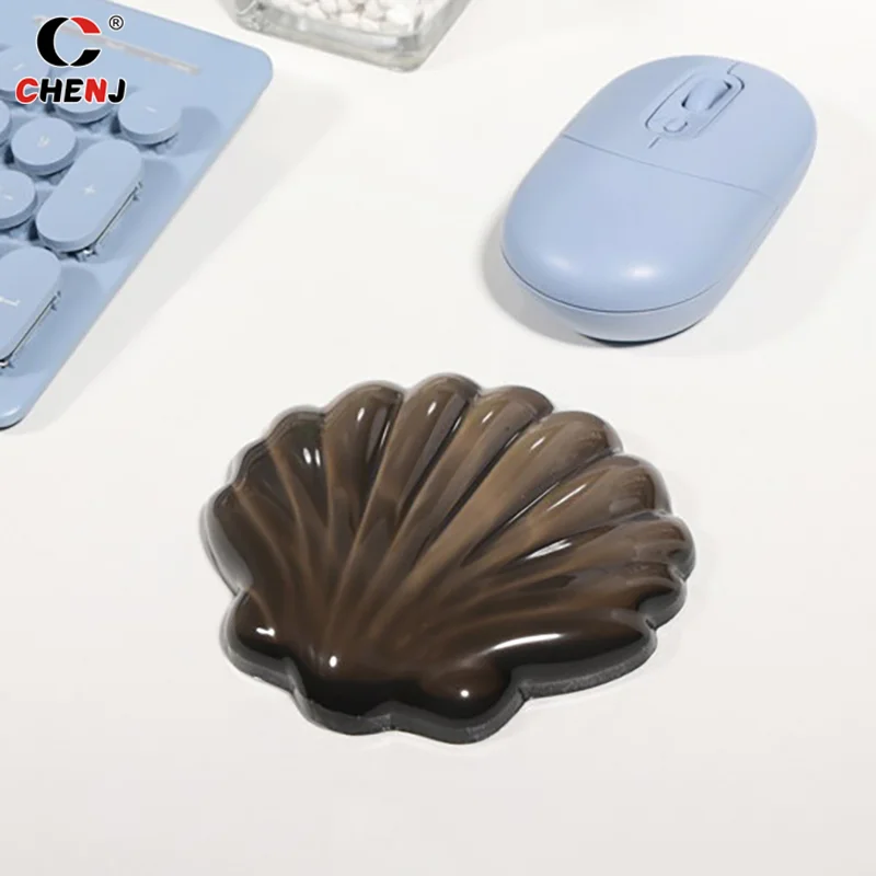 Cute Creative Scallop Wrist Rest Computer Mouse Pad Laptop Desk Mouse Pad Wrist Rest For Women Men Soft Anti-Slip Mouse Pad