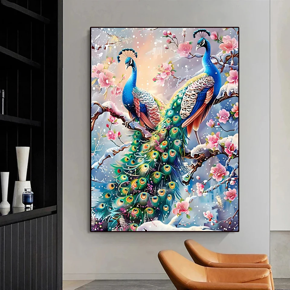 5D Diamond Painting Fantasy Colour Peacock Picture Rhinestones Mosaic Aesthetic Bird DIY Diamond Embroidery Home Decorative