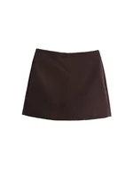 High Waist Solid Skort for Women Fashion Side Zipper Female Shorts Skirts Mujer - Image 4