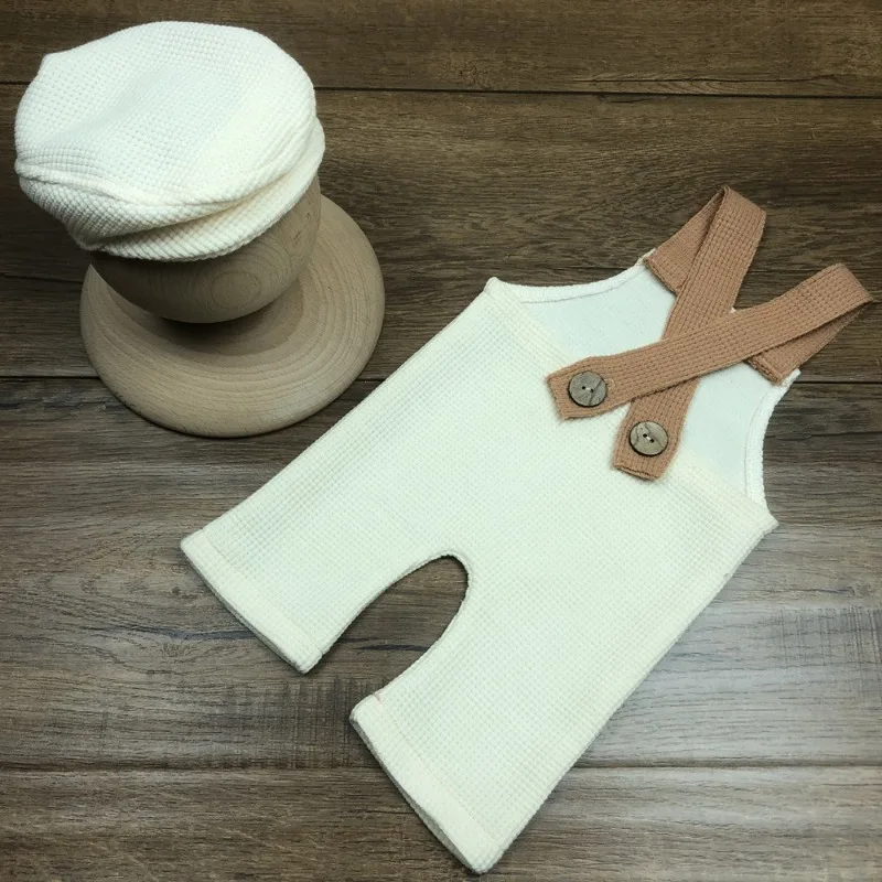 

Набор для детской фотосессии, штаны на подтяжках для новорожденных с кепкой, комплект из 2 предметов для детской фотографии, новый стиль 0-3 месяцев